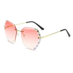 Zonnebril met diamantjes - Roze