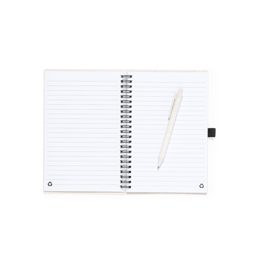 Notitieboek A5 tarwestro met pen - Afbeelding 3