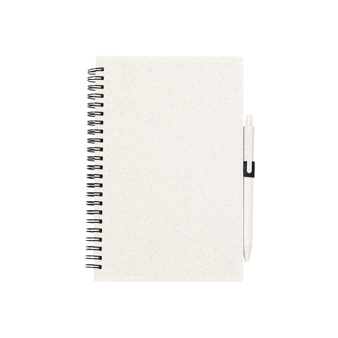 Notitieboek A5 tarwestro met pen - Afbeelding 2