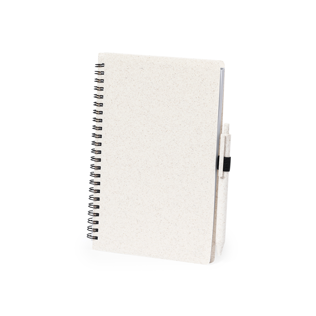 Notitieboek A5 tarwestro met pen