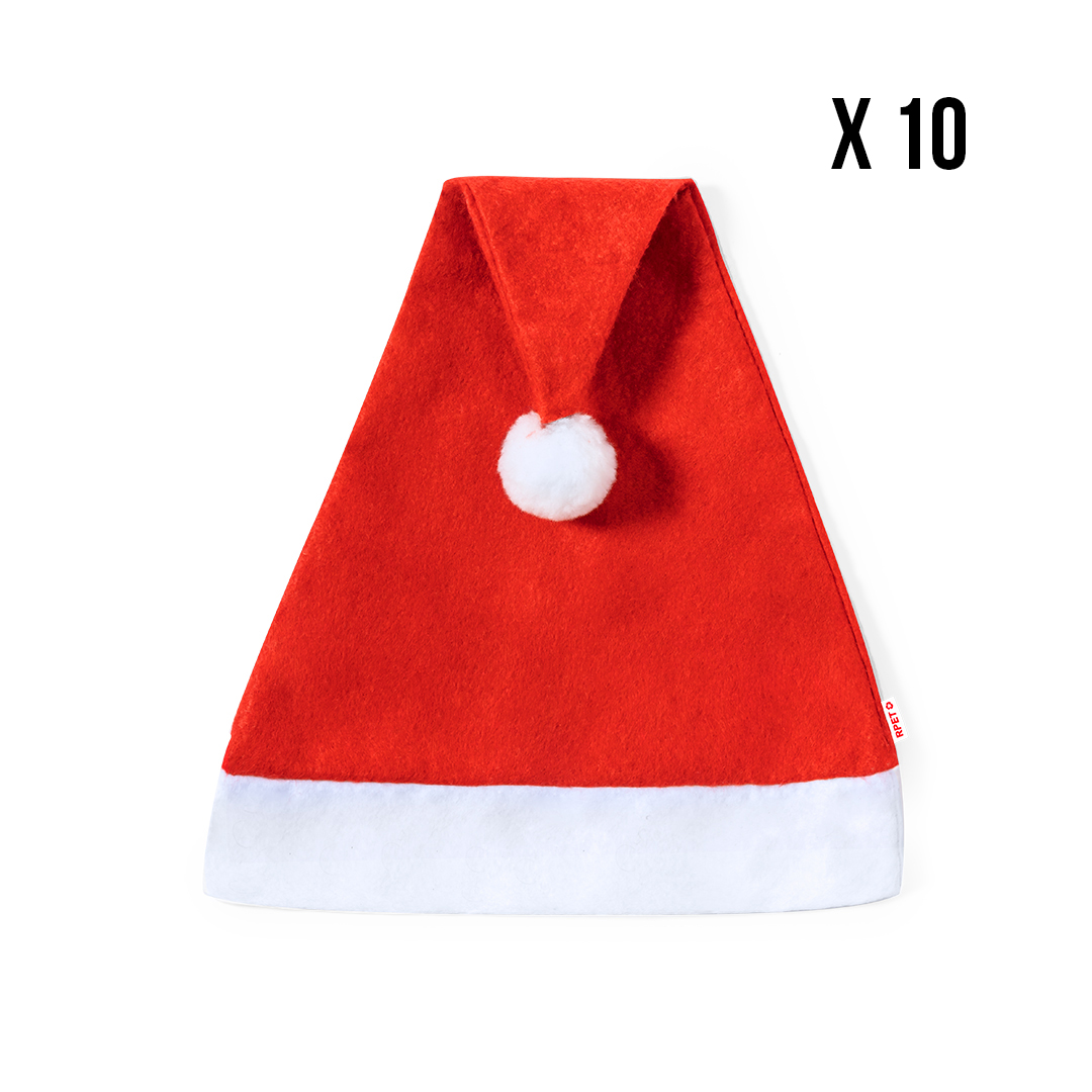 RPET Kerstmuts volwassenen - 10 stuks