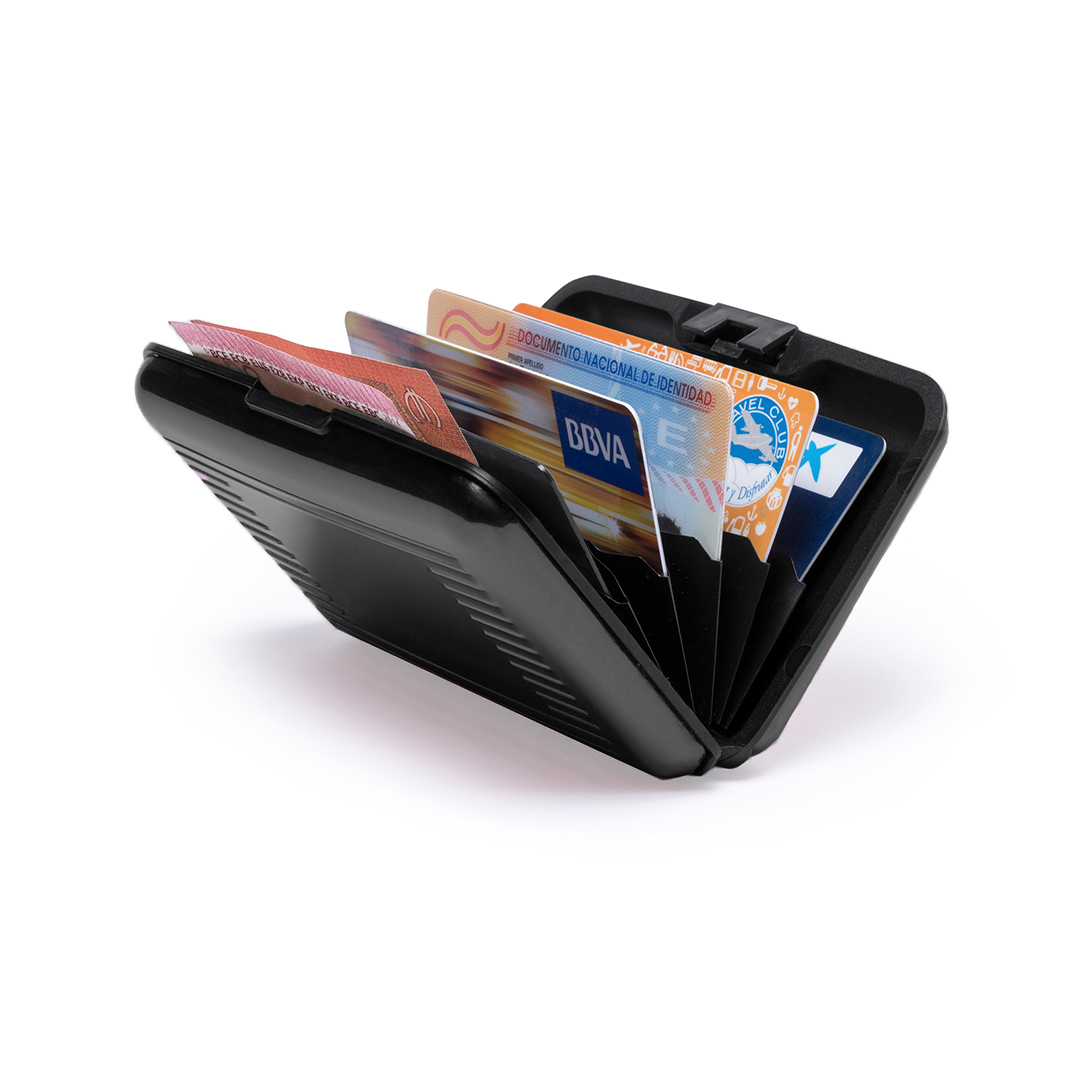 RFID pasjeshouder aluminium zwart - Afbeelding 2
