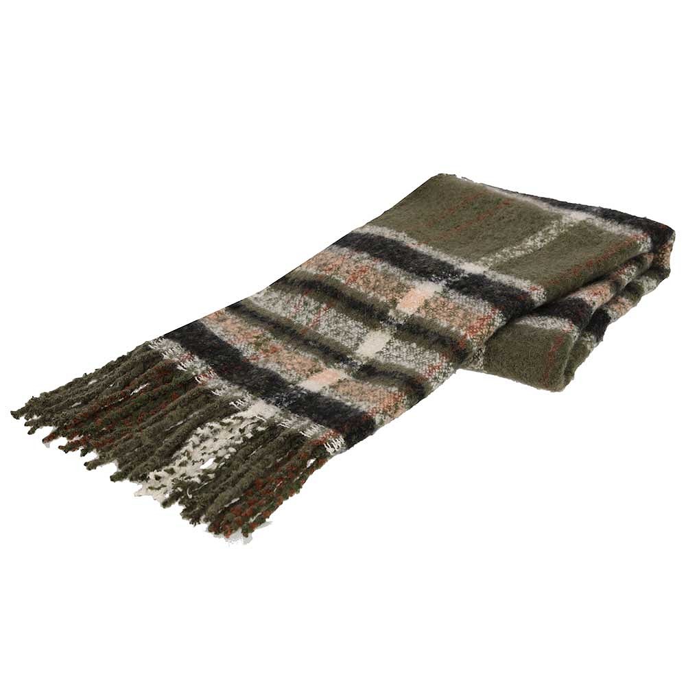 Kaki sjaal 200 x 45 cm gebreid - Afbeelding 2