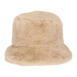 Bucket hat imitatiebont beige - 56 cm