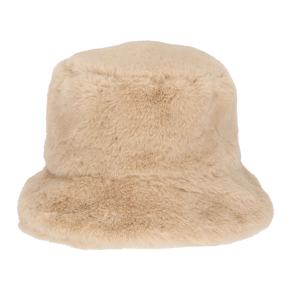 Bucket hat imitatiebont beige - 56 cm