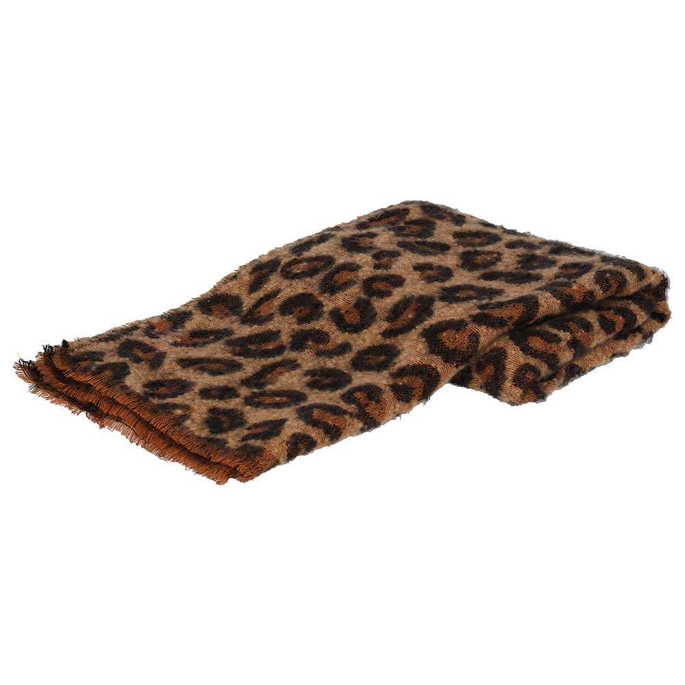 Panterprint sjaal 200 x 50 cm bruin - Afbeelding 2
