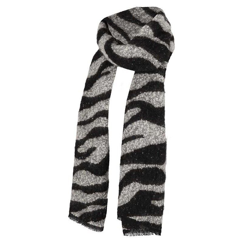 Zebraprint sjaal 200 x 50 cm zwart/wit