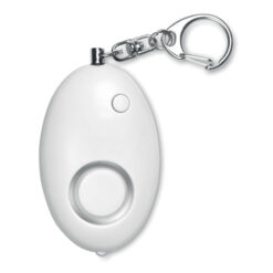 Zelfverdediging alarm sleutelhanger met LED lampje wit
