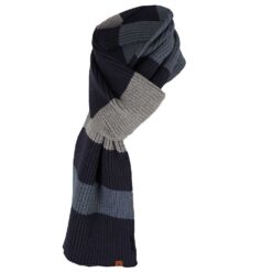 Sjaal heren 180 x 20 cm gebreid navy
