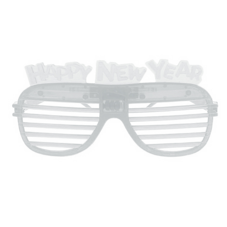 LED shutter bril transparant - Happy New Year