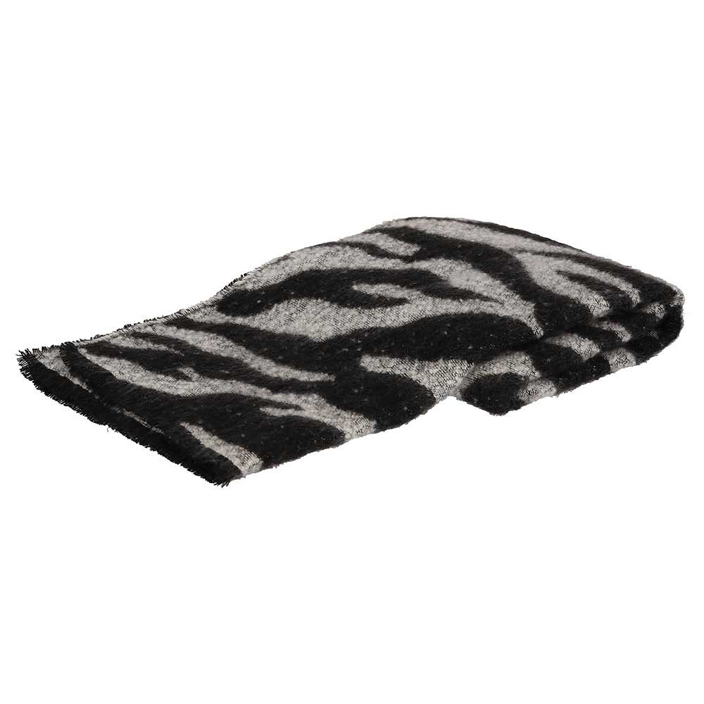 Zebraprint sjaal 200 x 50 cm zwart/wit - Afbeelding 2