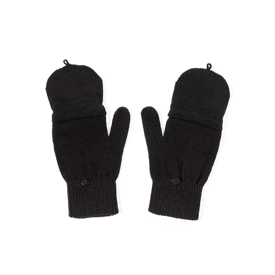 Vingerloze handschoenen acryl one size - zwart - Afbeelding 2