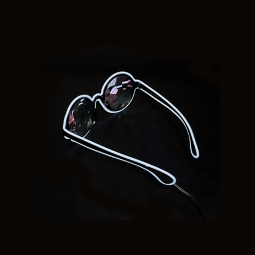 Caleidoscoop bril met LED wit - Afbeelding 2