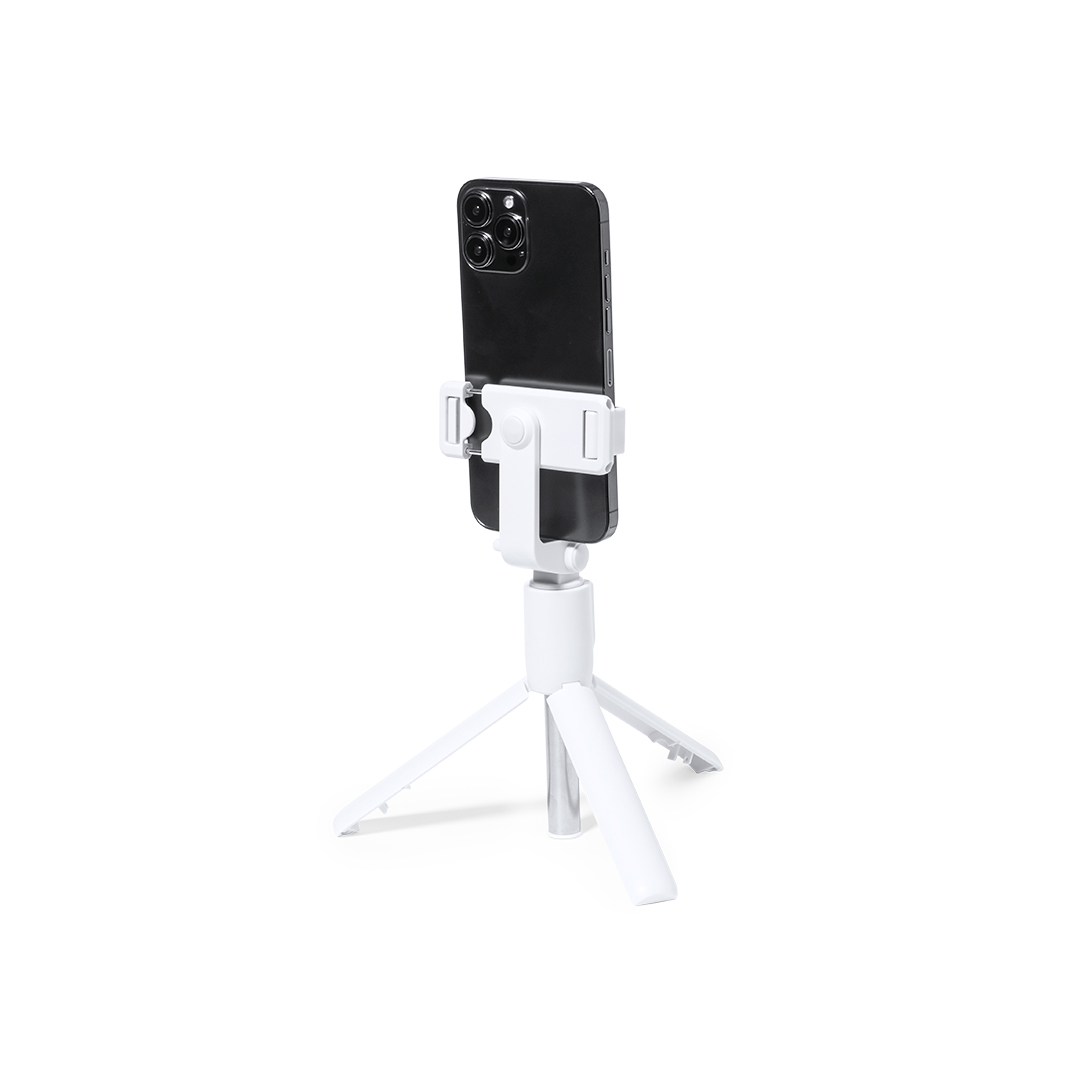 2-in-1 selfiestick en statief wit - Afbeelding 3