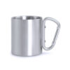 Mok met karabijnhaak 210 ml RVS zilver