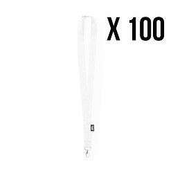 RPET keycord wit, 100 stuks