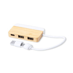 USB hub bamboe & marmer
