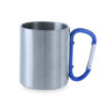 Mok met karabijnhaak 210 ml RVS blauw