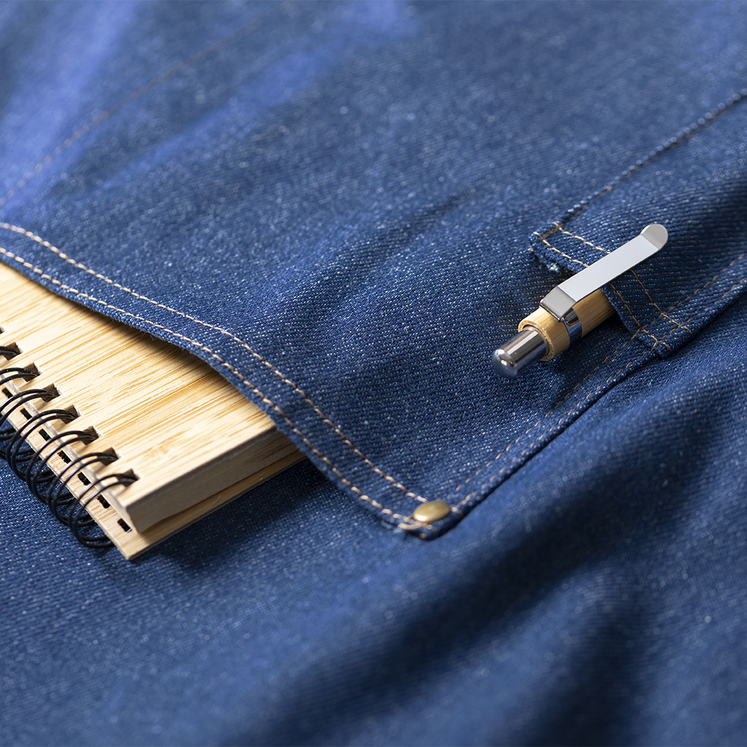 Keukenschort katoen denim blauw - Afbeelding 3
