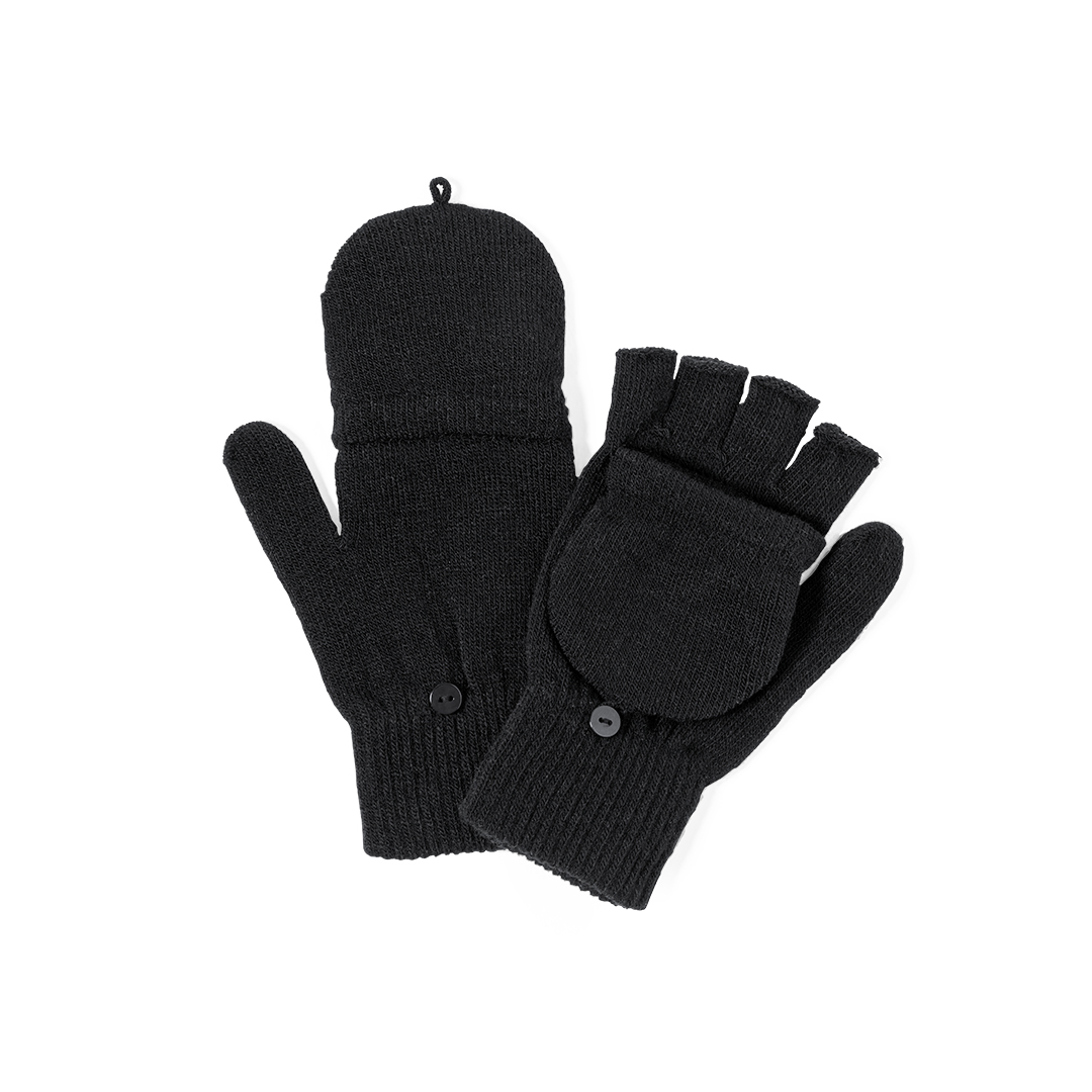 Vingerloze handschoenen acryl one size - zwart