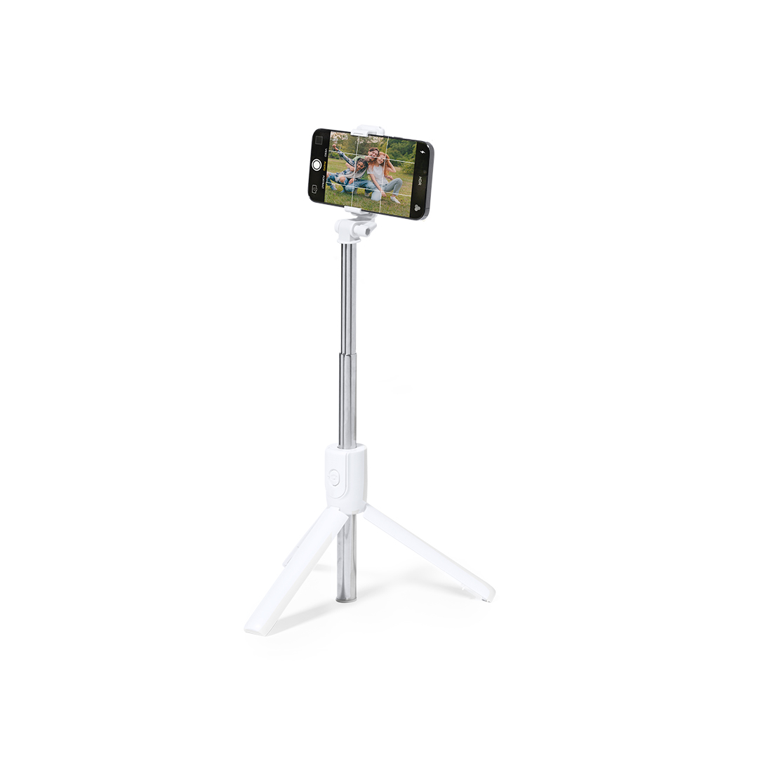 2-in-1 selfiestick en statief wit - Afbeelding 4