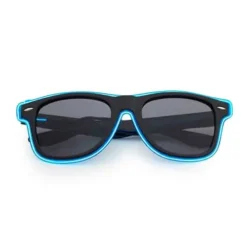 LED zonnebril zwart - neon blauw