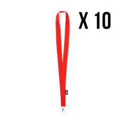 RPET keycord rood, 10 stuks