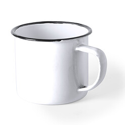 Mok retro metaal 380 ml wit