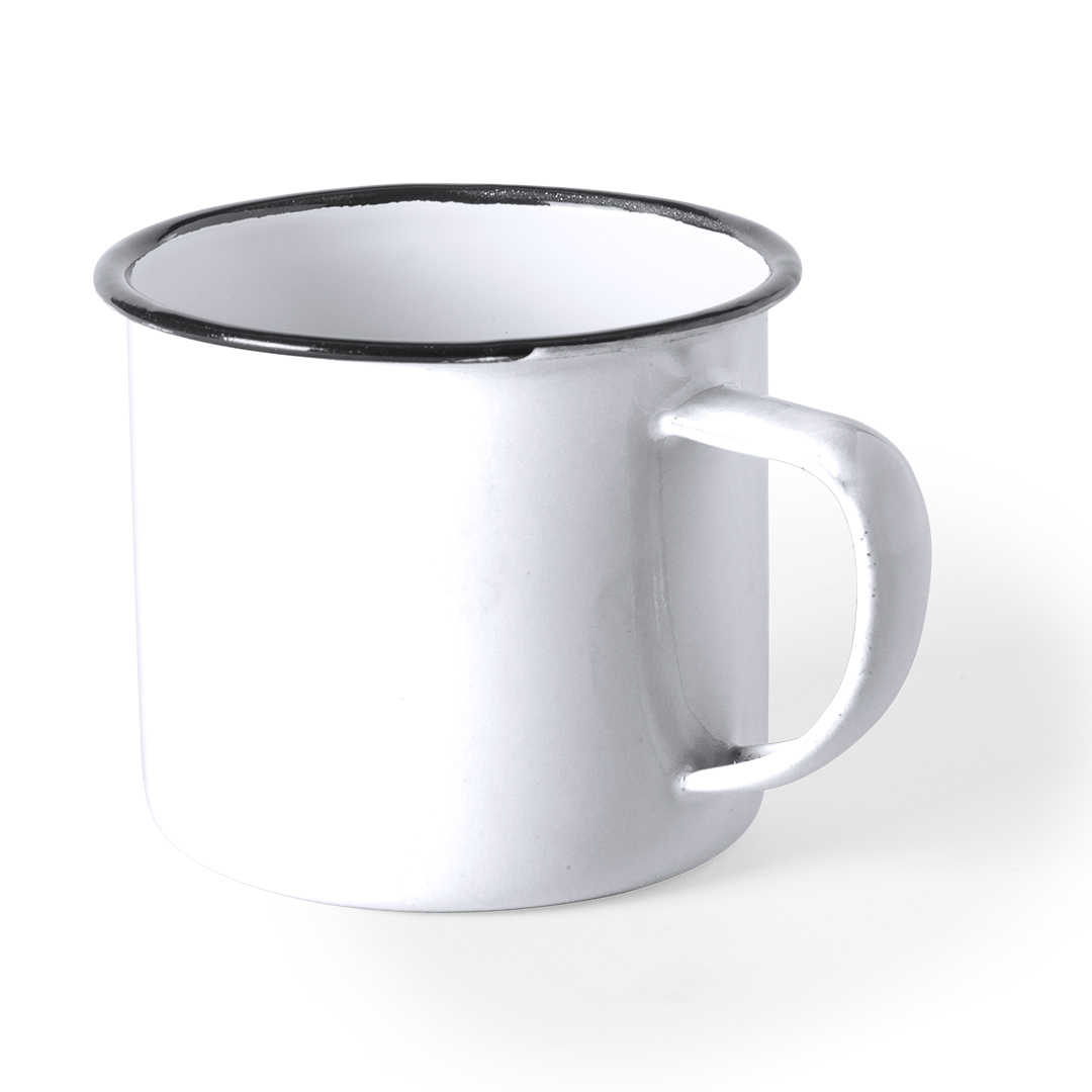 Mok retro metaal 380 ml wit