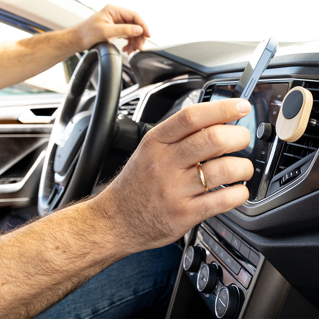 Magnetische auto telefoonhouder bamboe - Afbeelding 4