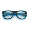 LED bril met heldere lenzen zwart - neon blauw