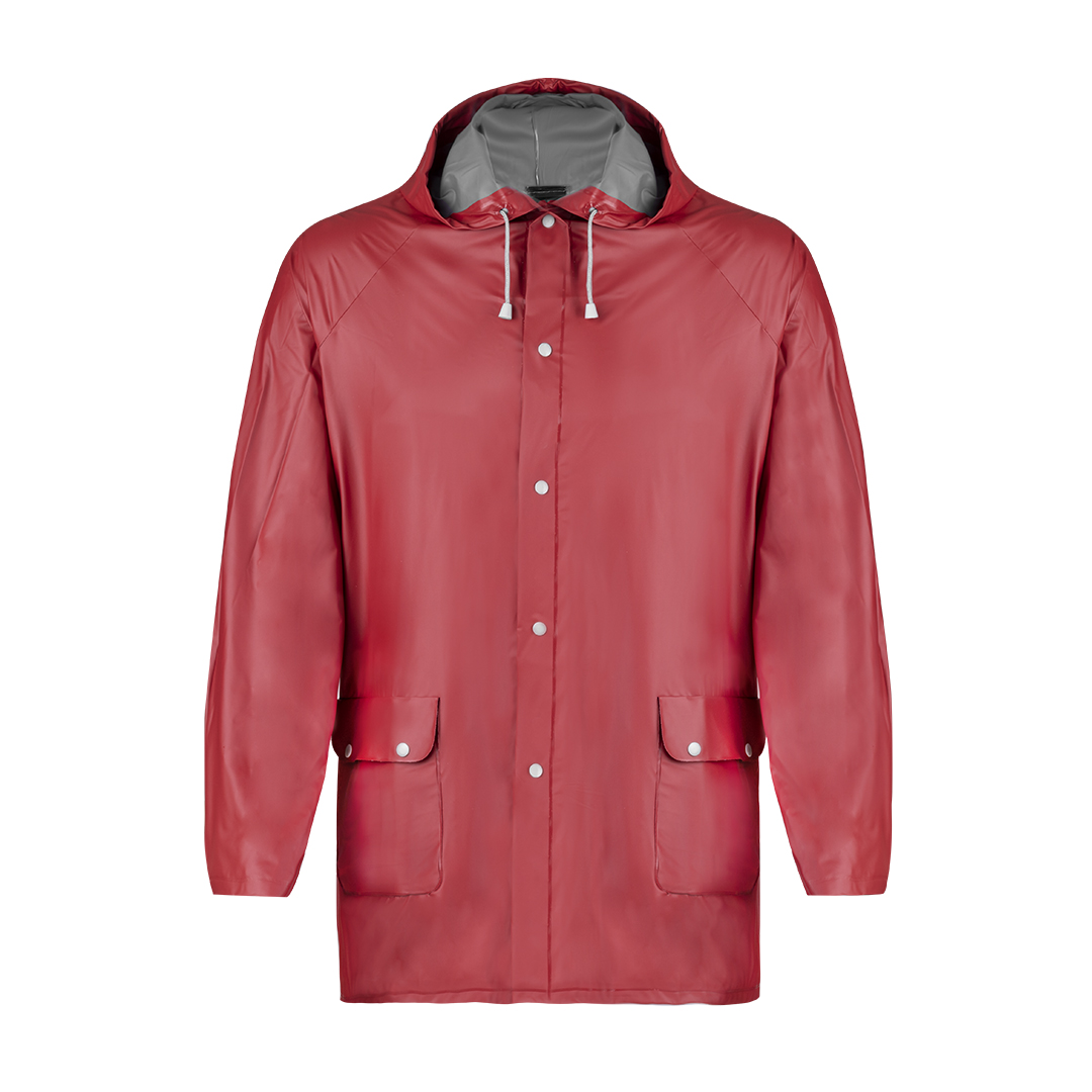 Luxe regenjas PVC rood - M/L