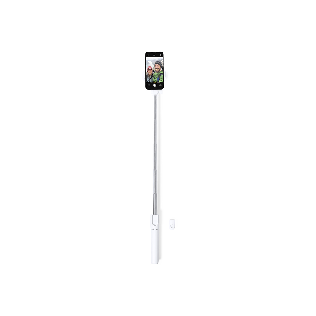 2-in-1 selfiestick en statief wit - Afbeelding 5