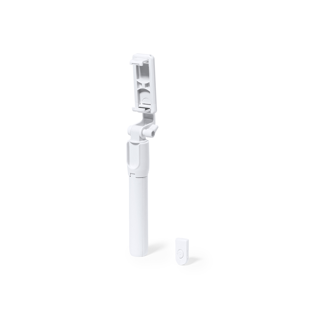 2-in-1 selfiestick en statief wit - Afbeelding 6