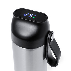 Alternative view of Thermosfles met temperatuurindicator RVS 630 ml zilver