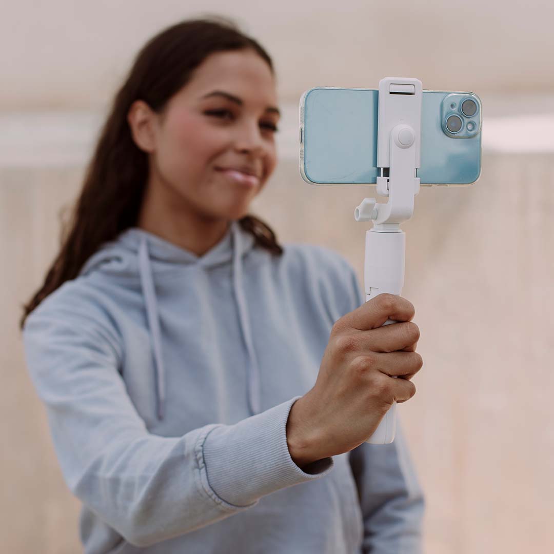 2-in-1 selfiestick en statief wit - Afbeelding 13