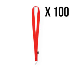 RPET keycord rood, 100 stuks