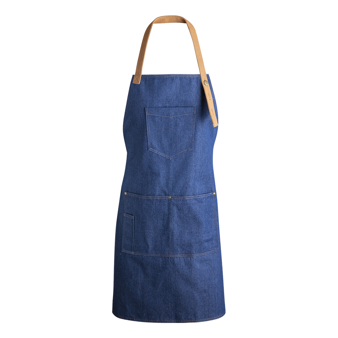 Keukenschort katoen denim blauw - Afbeelding 2