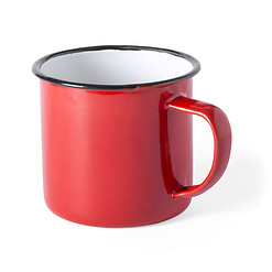 Mok retro metaal 380 ml rood