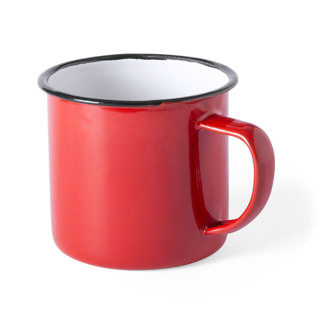 Mok retro metaal 380 ml rood