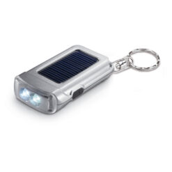 Zaklamp met zonnepaneel sleutelhanger grijs