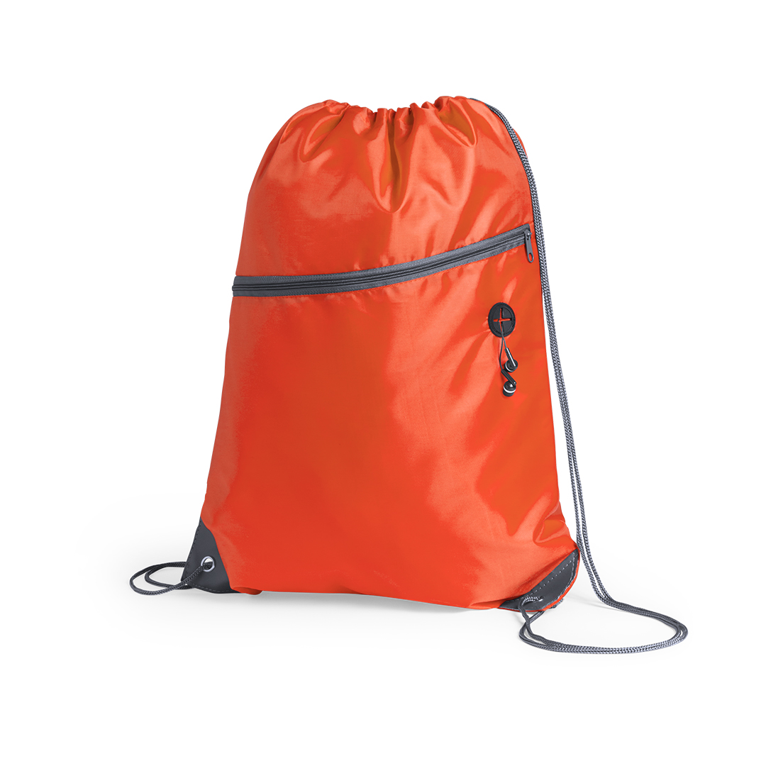 Rugzak met trekkoord en rits oranje