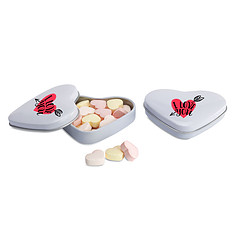 Alternative view of Snoepdoosje met snoephartjes wit - Valentijn cadeautje