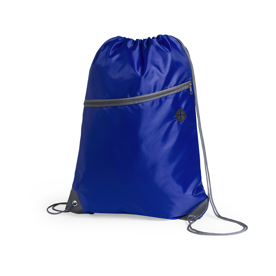 Rugzak met trekkoord en rits blauw