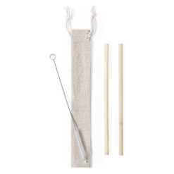 Herbruikbare bamboe rietjes met schoonmaakborsteltje - 2 stuks