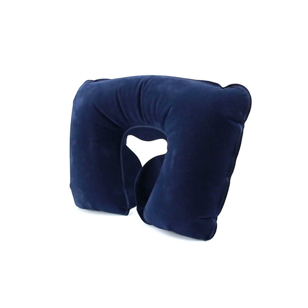 Opblaasbaar nekkussen blauw - Afbeelding 2