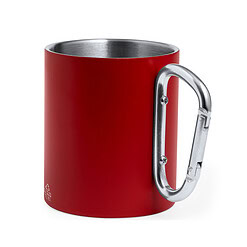 Alternative view of Mok met karabijnhaak 300 ml RVS rood
