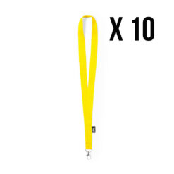 RPET keycord geel, 10 stuks
