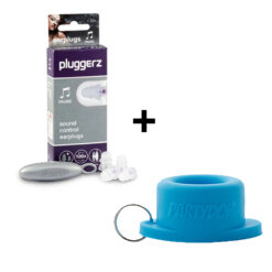 Pluggerz Music festival oordopjes + Universele Partydop blauw