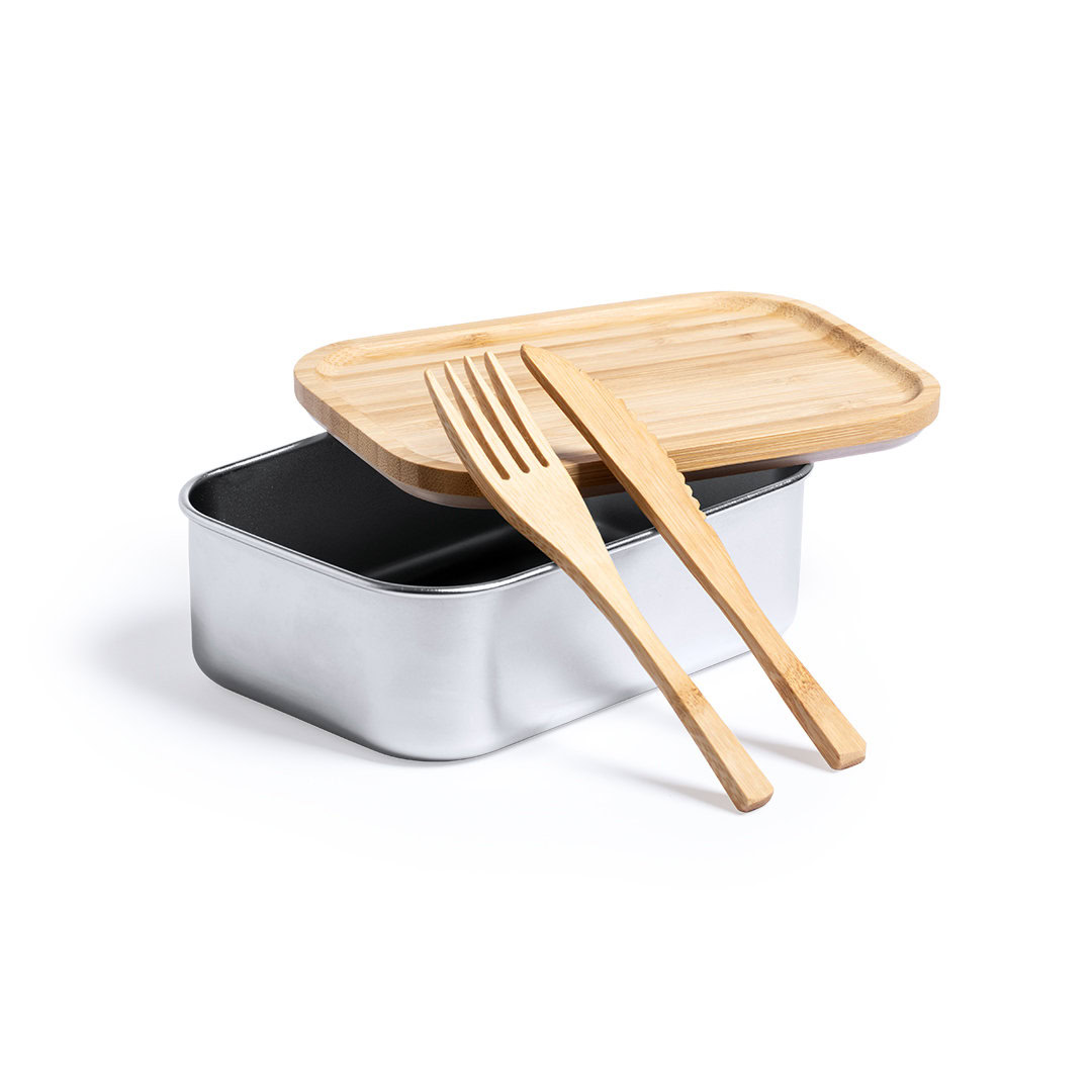 Bamboe lunchbox met bestek 600 ml - Afbeelding 3
